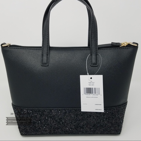 Kate spade Ina Greta Court black satchel glitter - Picture 4 of 8